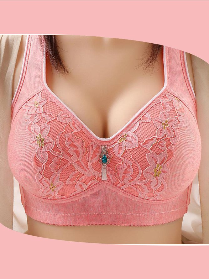 Breathable Comfort Rhinestone Wireless Bra