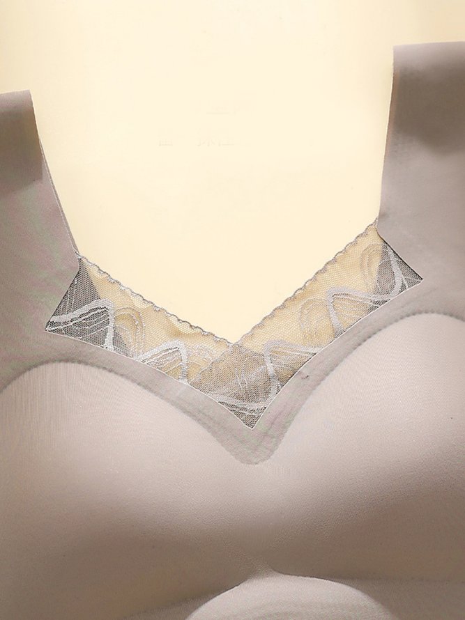 Lace Latex Seamless Wireless Tank Bra