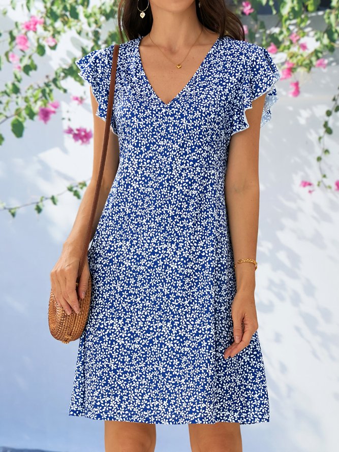 Floral Knitted Loose Vacation Dress