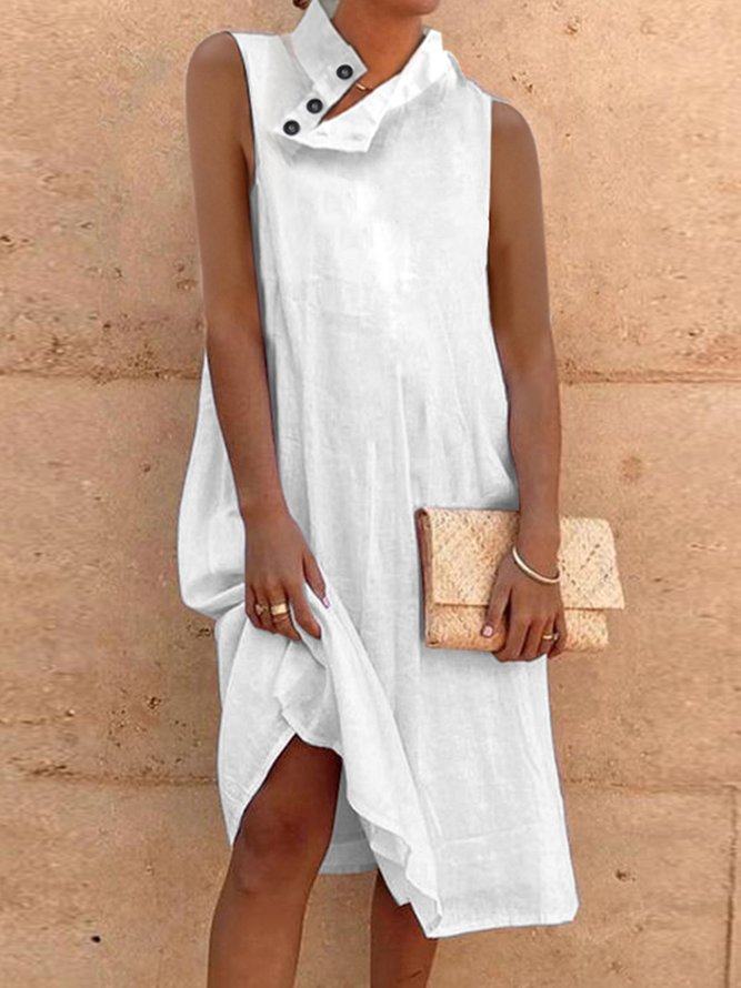 Loose Asymmetrical Collar Simple Dress