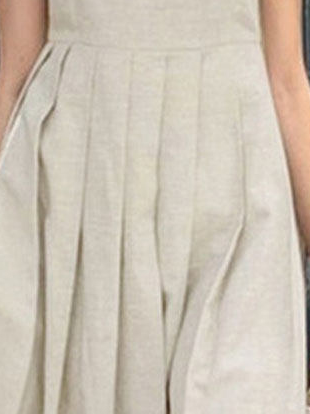 Loose Cotton And Linen Casual Plain Dress