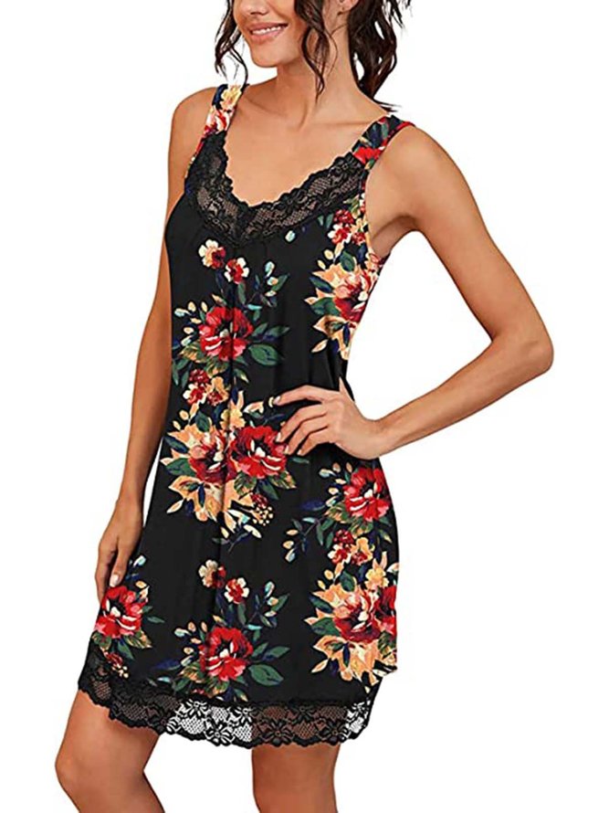 Elegant Loose Printing Nightdress