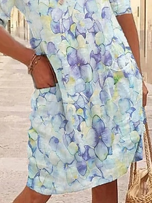 Casual Crew Neck Dress With No Belt