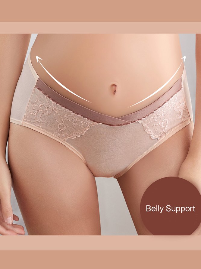 Floral Semi-Casual Lace Low Waist Support Panties