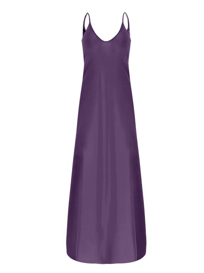 Cotton Loosen Solid Weaving Dress