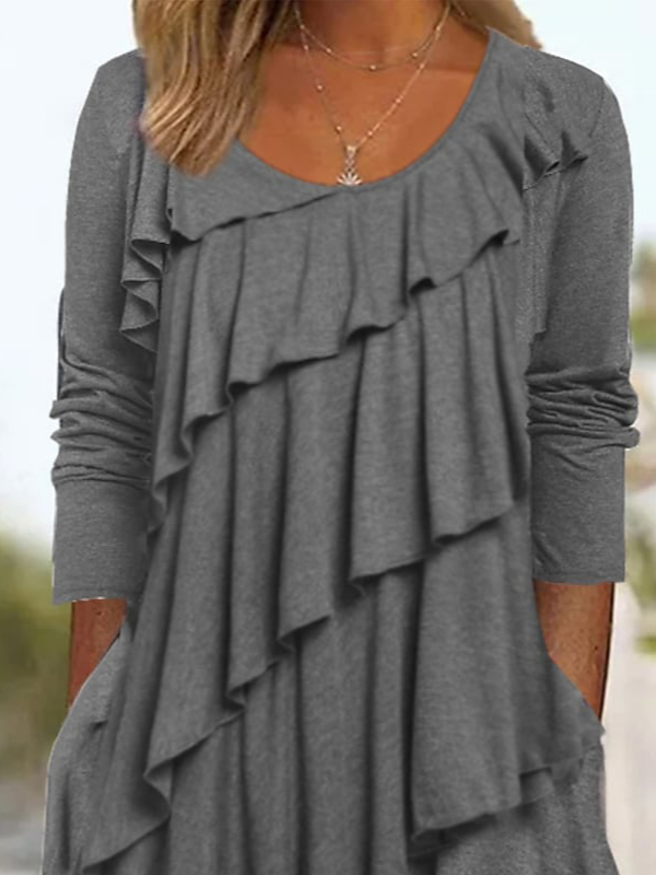 Loose Crew Neck Casual Dress