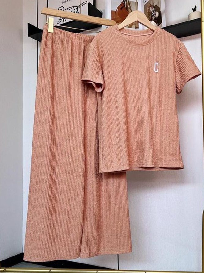 Texture Fabric Homewear Casual Suit