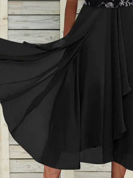 Urban Crew Neck Lace Lace Dress