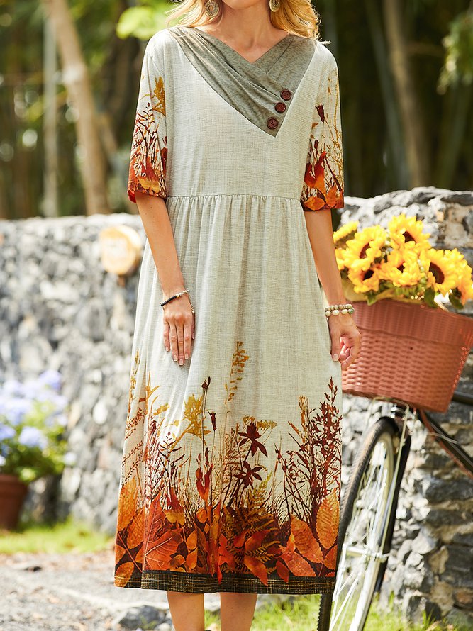 Casual Cross Neck Dress