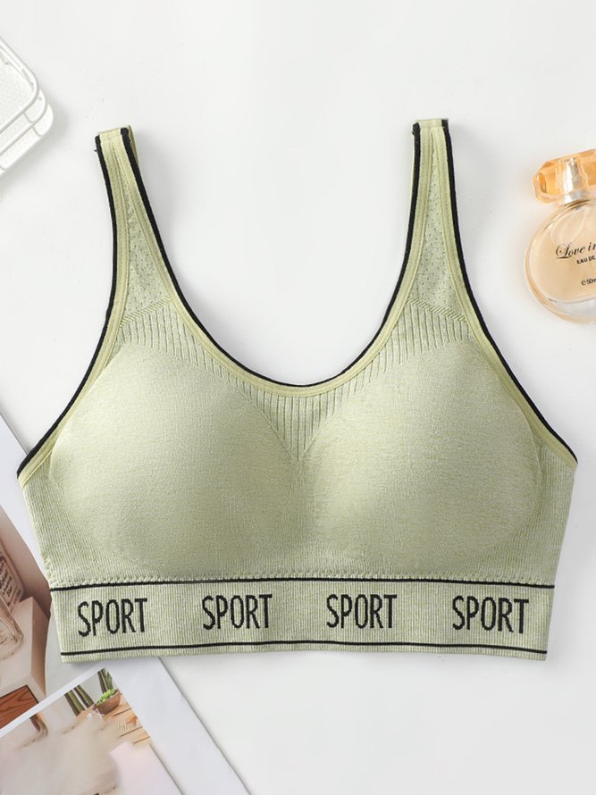 Alphabet Seamless Tank Push Up Sports Bra