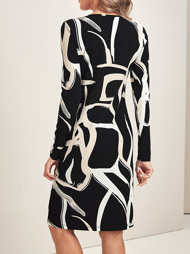 Crew Neck Casual Regular Fit Work Elegant Dress