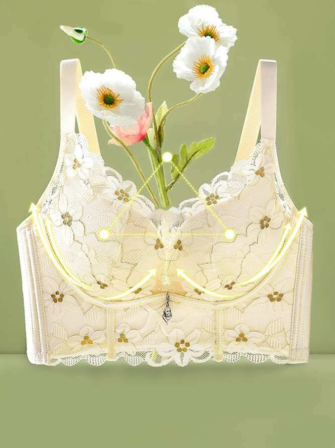Sexy Lace Push Up Wireless Bra Plus Size