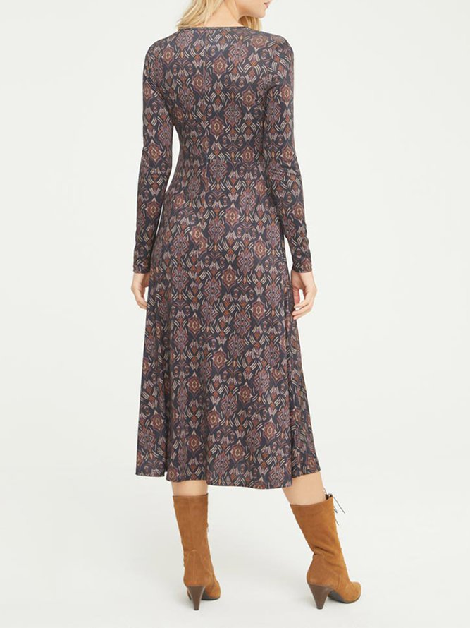 Ethnic Crew Neck Dress