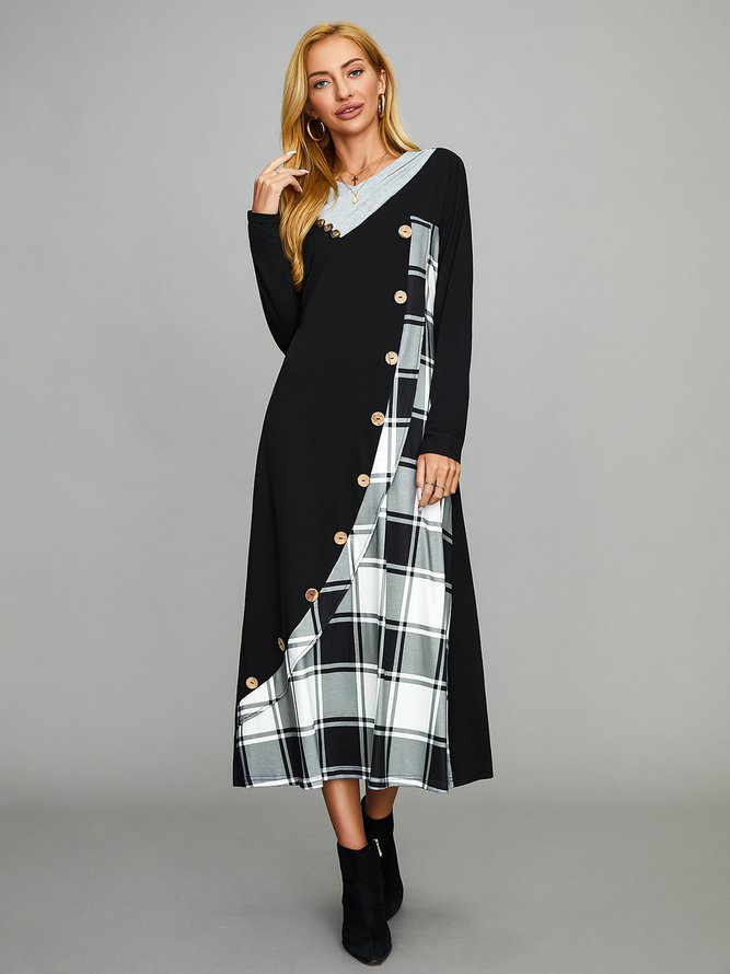 Geometric Casual Midi Dress