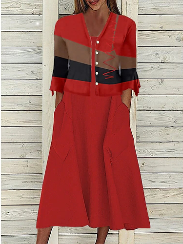 Loose Geometric Wrap Two-Piece Set