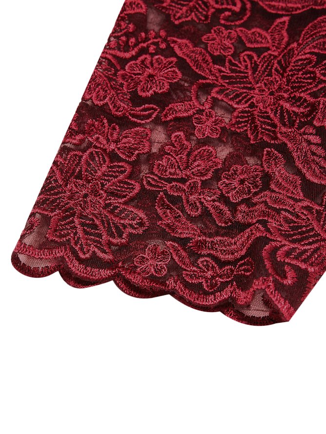 Round Neck Lace Swing Elegant Occasion Formal Wedding Guest Midi Prom Dress