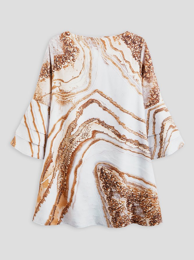 V Neck Abstract Casual Mini Prom Dress