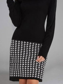 Geometric Crew Neck Regular Fit Dress
