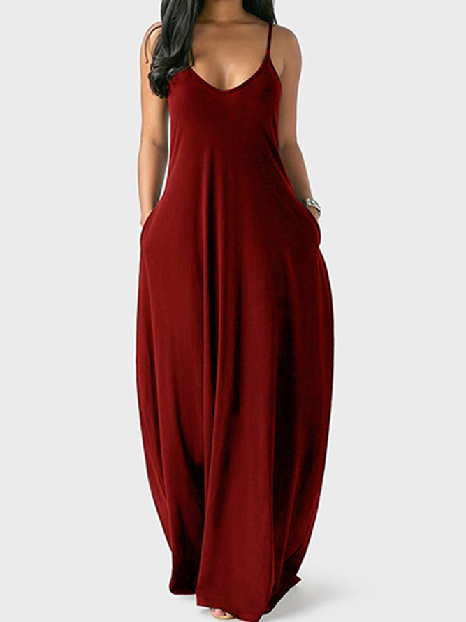 Cotton Loosen Solid Weaving Dress