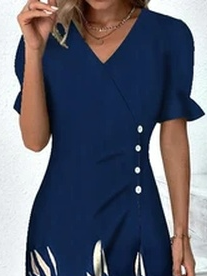 Floral Flounce Sleeve Wrap Hem Dress