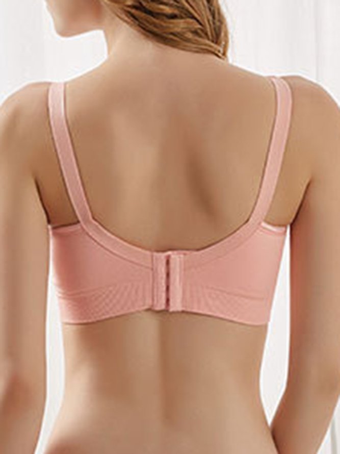 Breathable Comfortable Woven High Elasticity Front Button Nursing Bra