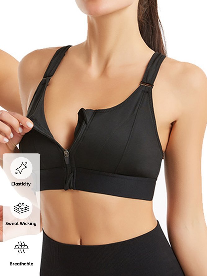 Front zipper sports bra beauty back corset yoga bra