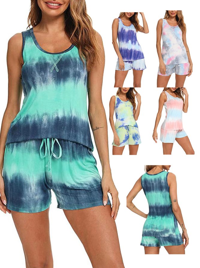Loose Casual Tie Dye Pajama Set