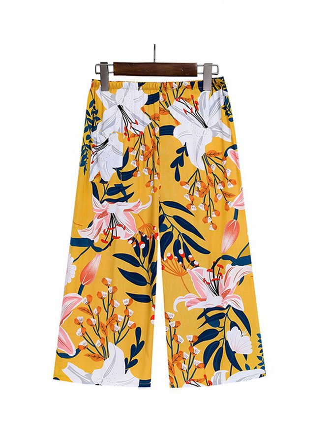 Breathable Elegant Floral Casual Loose Pajama Set