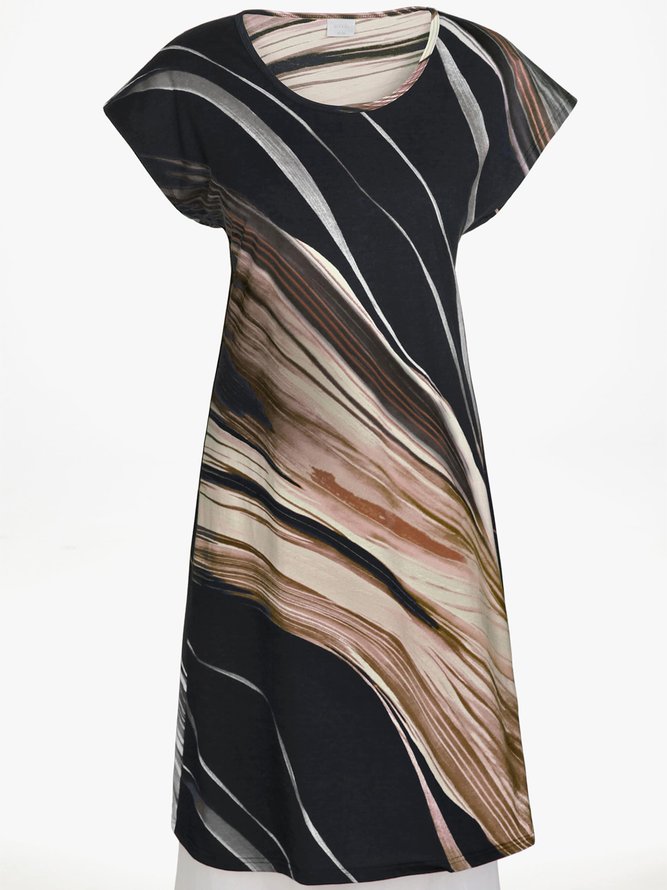 Casual Crew Neck Loose Dress