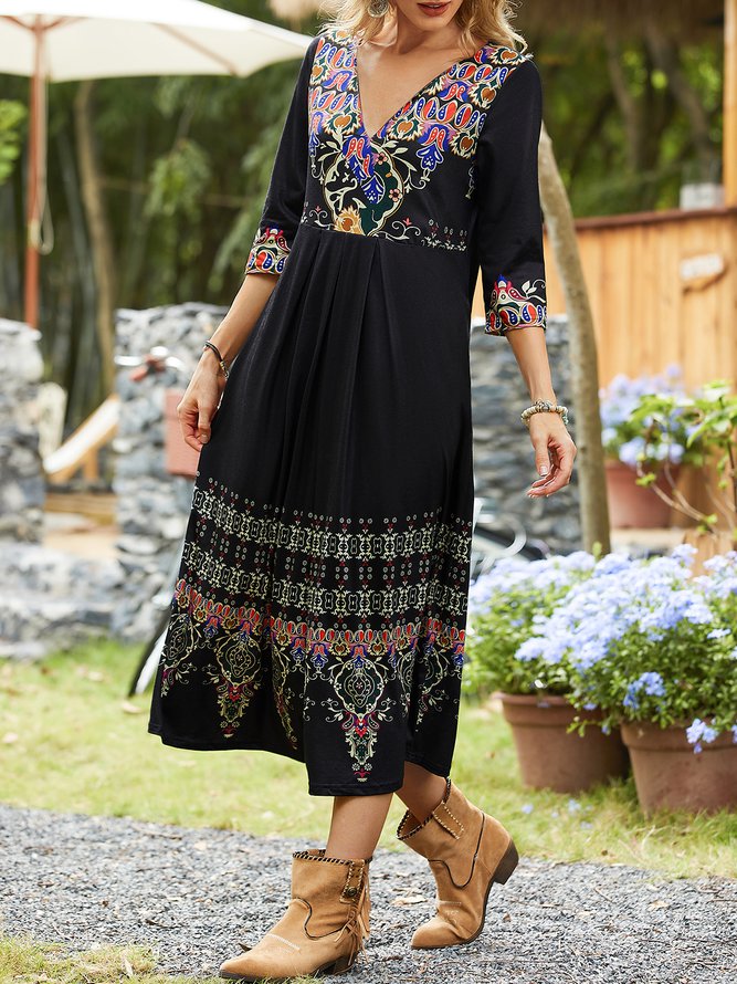 Regular Fit Casual Geometric Dress