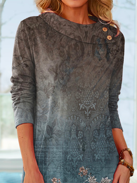 Floral Asymmetrical Loose Casual Dress