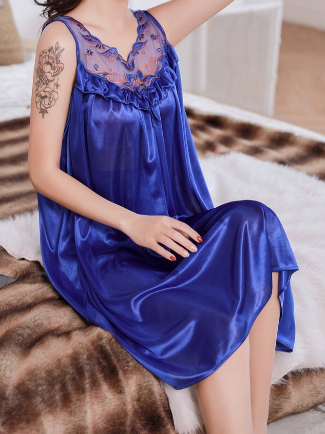 Sexy Lace Loose Ice Silk Nightdress