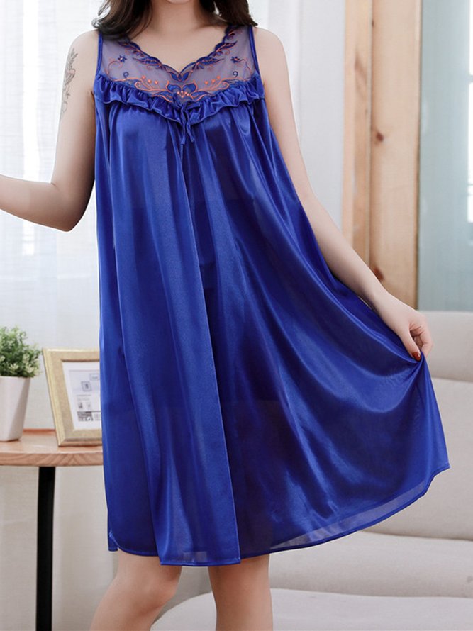 Sexy Lace Loose Ice Silk Nightdress