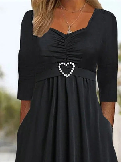 V Neck Casual Regular Fit Dress