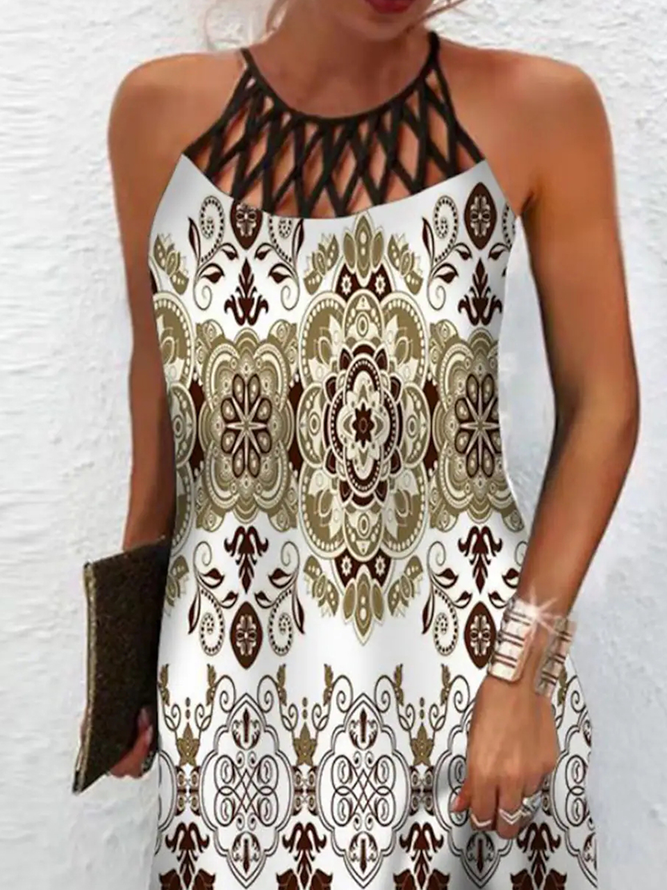 Casual Halter Ethnic Loose Dress
