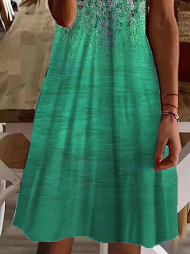 Elegant Floral Short Sleeve Knit Dress