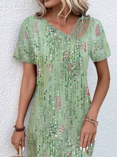 Asymmetrical Casual Loose Geometric Dress