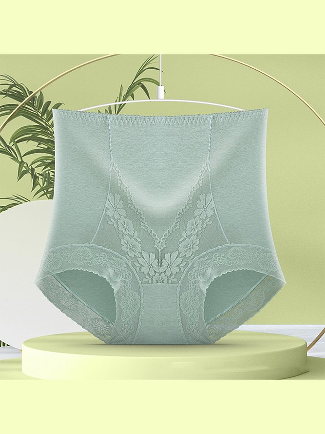 Breathable High Elastic Casual High Waist Lace Briefs