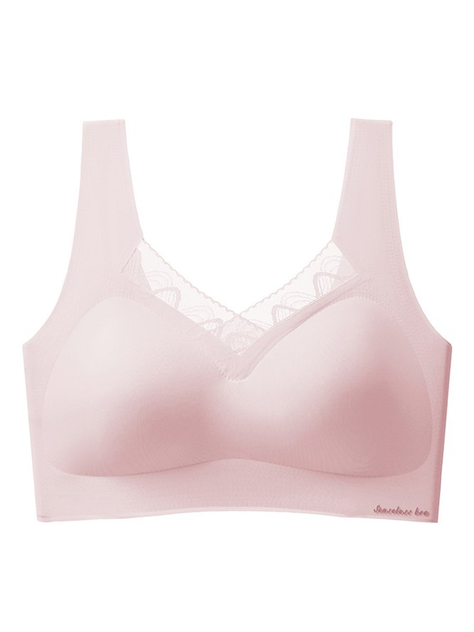 Lace Latex Seamless Wireless Tank Bra