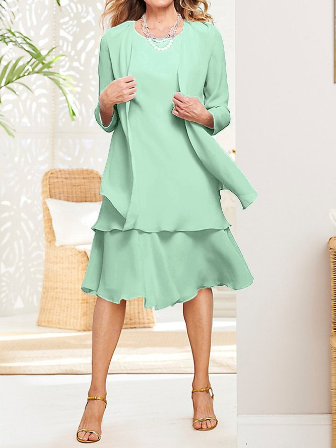 Plain Occasion Elegant Two Piece Setss