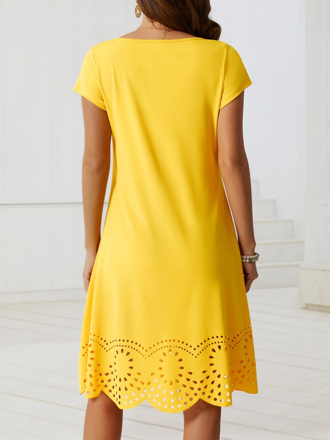 Casual Regular Fit Short Sleeve Knit Dress