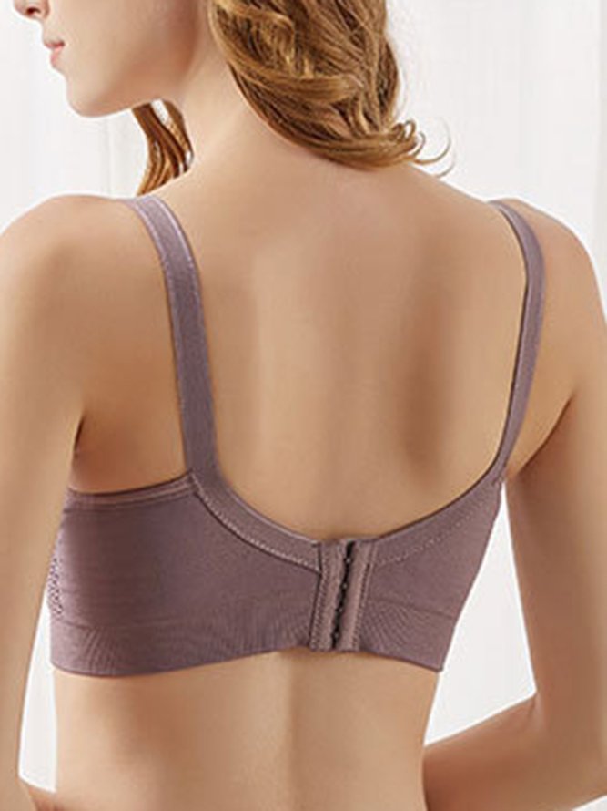 Breathable Comfortable Woven High Elasticity Front Button Nursing Bra