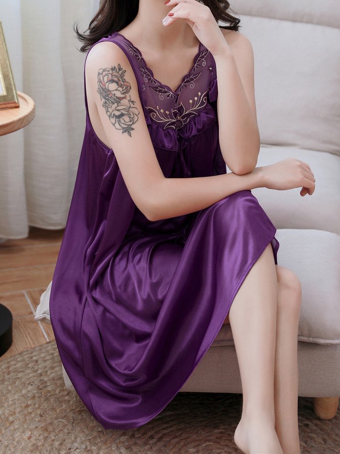 Sexy Lace Loose Ice Silk Nightdress