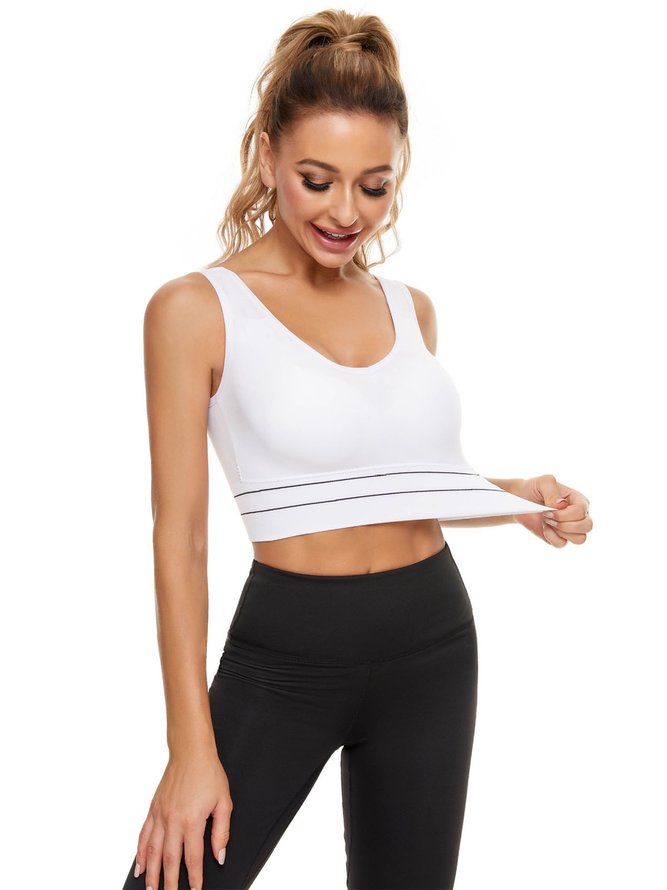 Breathable High Elastic Back Button Seamless Sports Bra