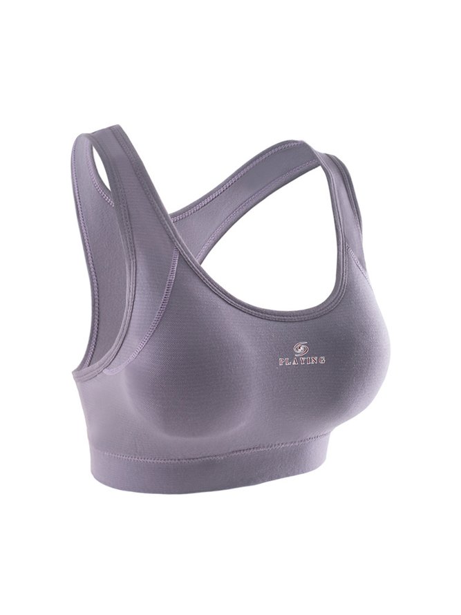 Sports Lettering Shock Absorbing Sports Bra