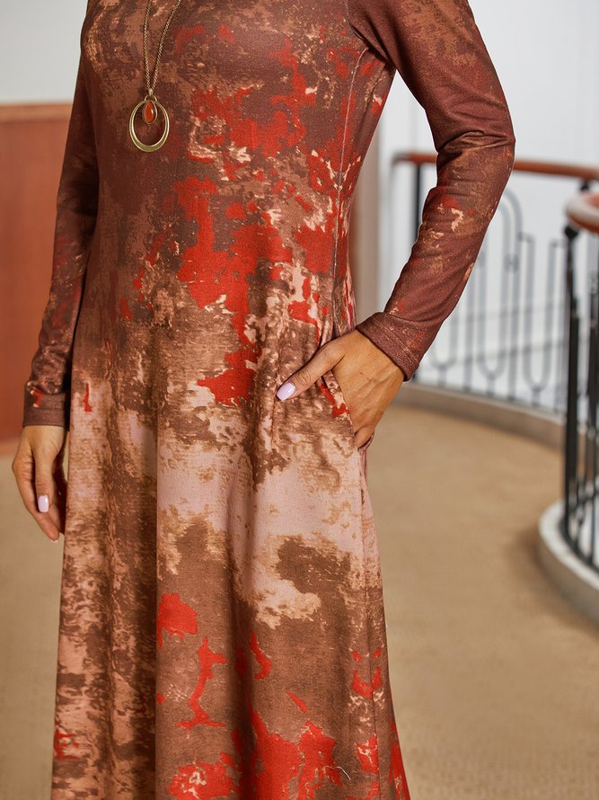 Boho Ethnic Crew Neck Dress