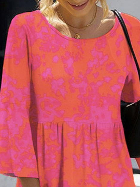 Casual Crew Neck Loose Dress