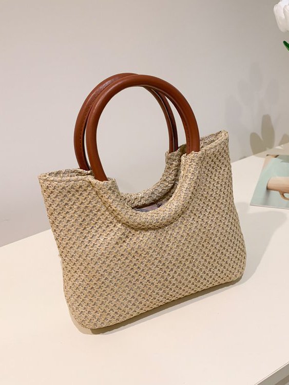 Casual Large Capacity Portable Straw Bag Women's