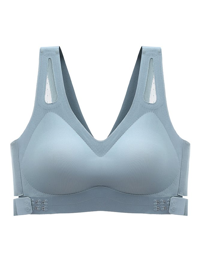 Seamless Push Up Side Button Wireless Bra Plus Size