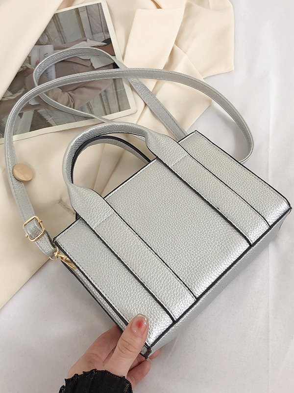 Urban Leather Stitching Plain Messenger Bag Women's Clutch Daily Commuting